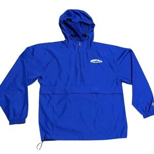 Champion Johnson Wales University Pullover Windbreaker Jacket Blue Mens Small